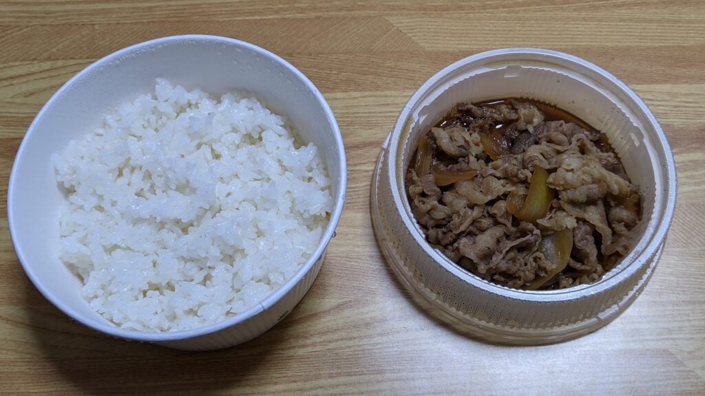 ご飯と牛めしの具